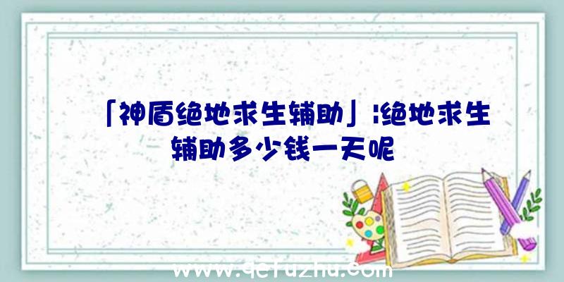 「神盾绝地求生辅助」|绝地求生辅助多少钱一天呢